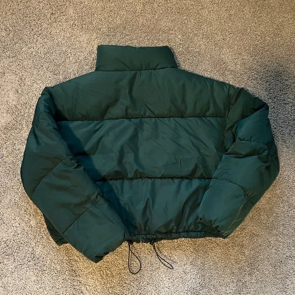 H&M Women's Green Puffer Jacket - Picture 2 of 2